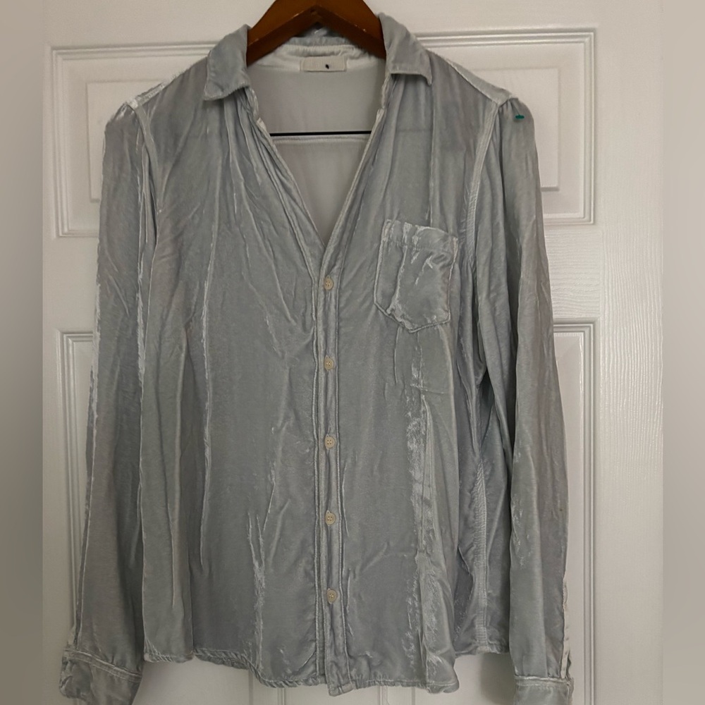 Women's CP Shades blue velvet shirt